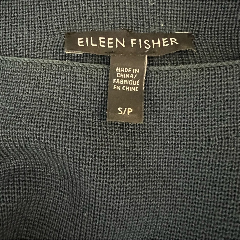 Eileen Fisher Slate Blue Silk / Organic Cotton Sweater Dress - Women’s S - Picture 6 of 8